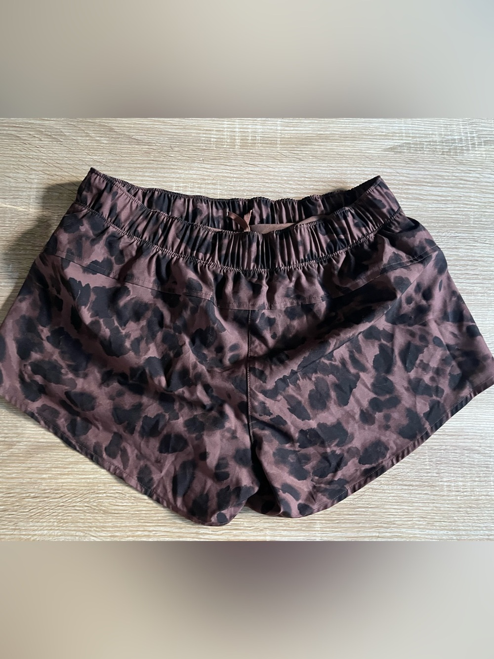 Brown Black Leopard Print Athletic Shorts size M - Picture 2 of 14
